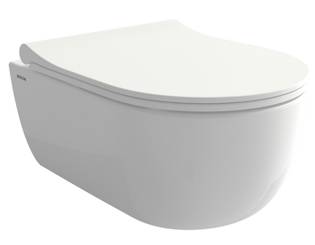 V Tondo WC 49cm with bide pipe +Toilet Seat  White Glossy