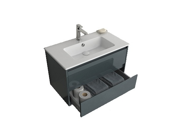 Pro basin unit 2 drawers, grey 70cm