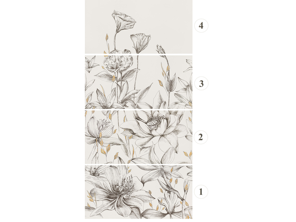 Velo bianco flowers 119,8x59,8 element 1