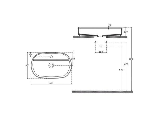 Infinity Washbasin 60 cm Mint Matt