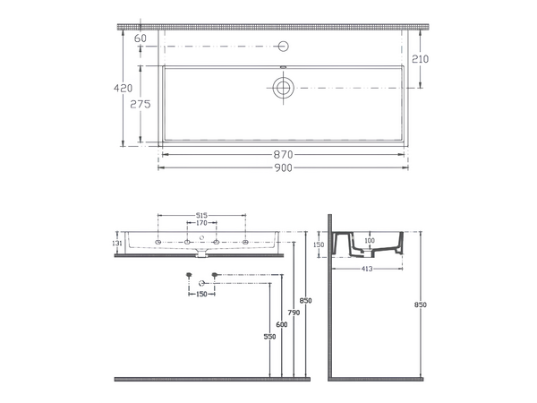 Purita Washbasin 90cm