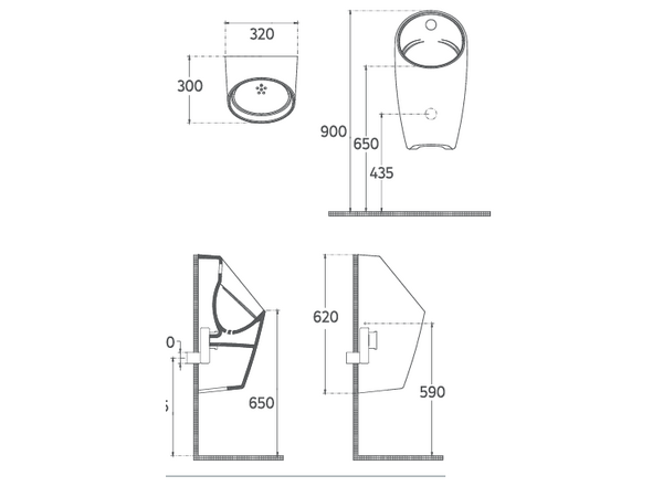Infinity Sensoclean Urinal White Glossy