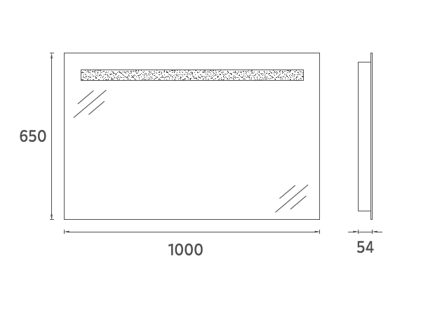 Mirror with Profile Frame 100cm (Anti-Fog)