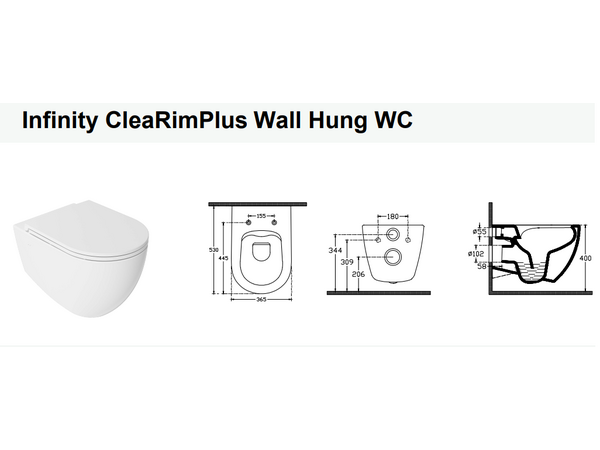 Infinity WC+Toilet Seat Ivory Matt