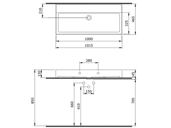 Milano Washbasin 100cm