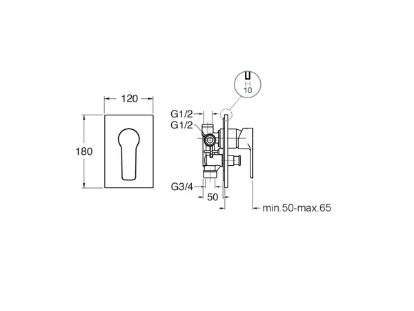 Prime shower/bathtub mixer