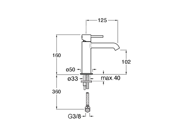 Phi washbasin mixer