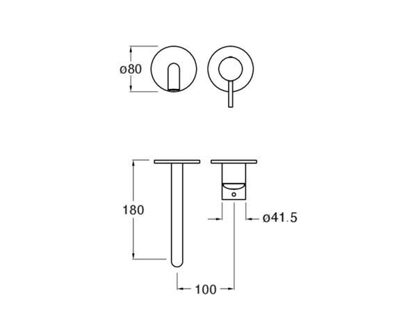 Phi large 2-hole washbasin set + Recessed set