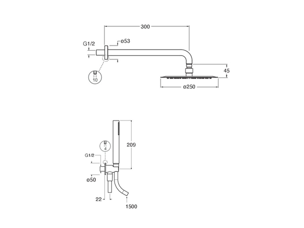 Step  complete shower kit