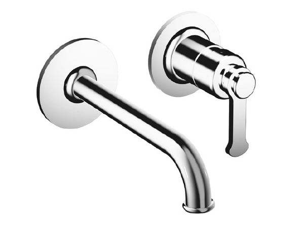 Regular external single-control wall-mounted 2-hole washbasin set