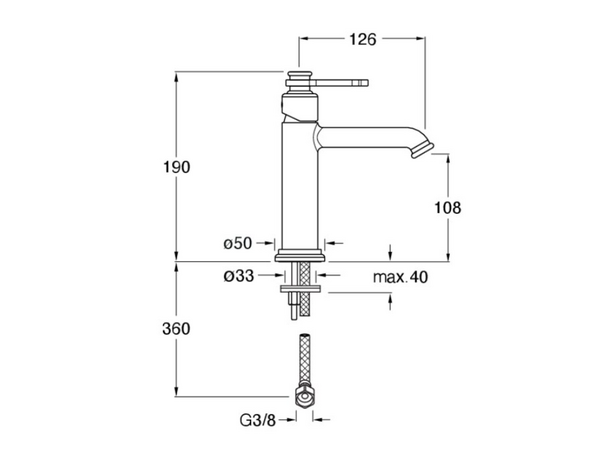 Regular single-control deck-mounted single-hole washbasin mixer
