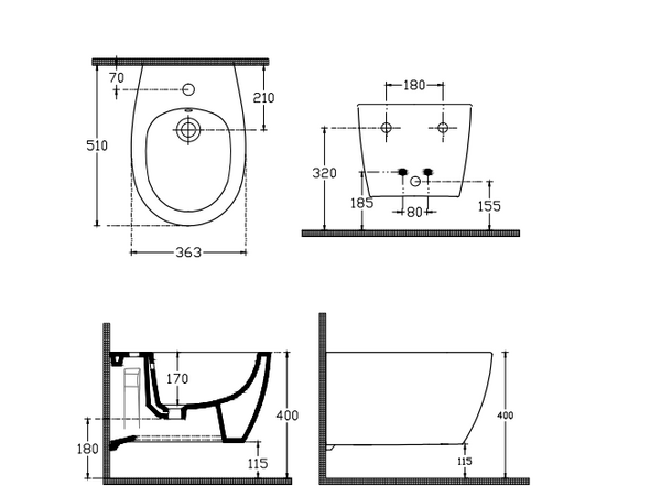 Sentimenti Bidet Ivory Matt