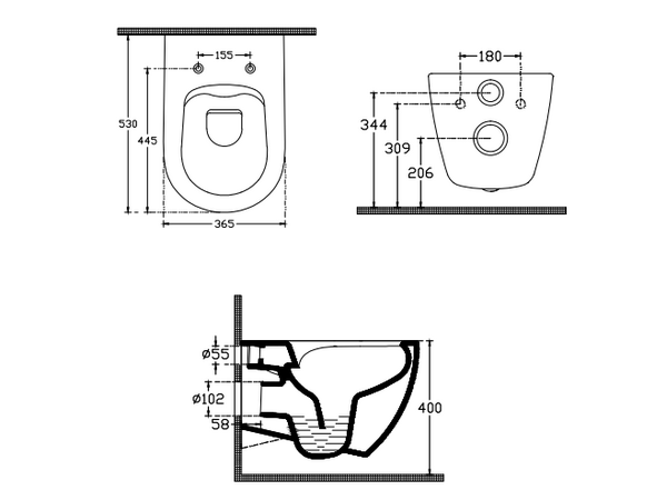 Infinity WC Taupe Matt + Toilet Seat Taupe Matt