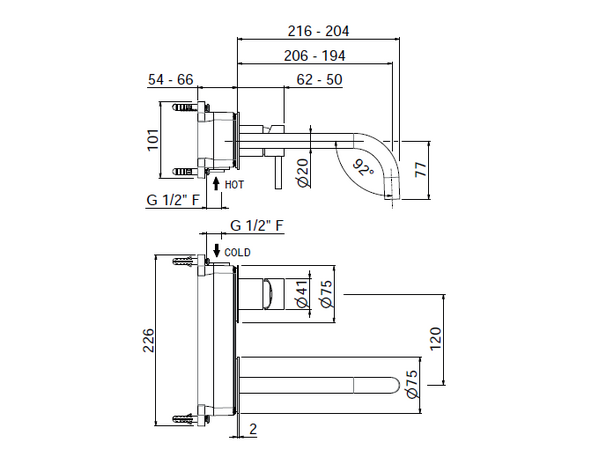 Otago brushed gold internts parts included