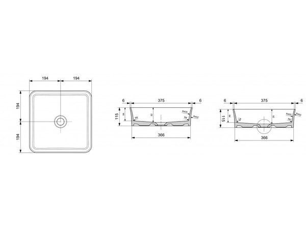 Sottile Slim Washbasin 38cm White Glossy