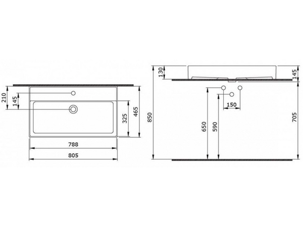 Milano Washbasin 80 cm Anthracite Matt