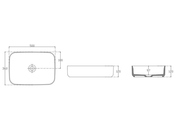 Infinity Washbasin 50cm White