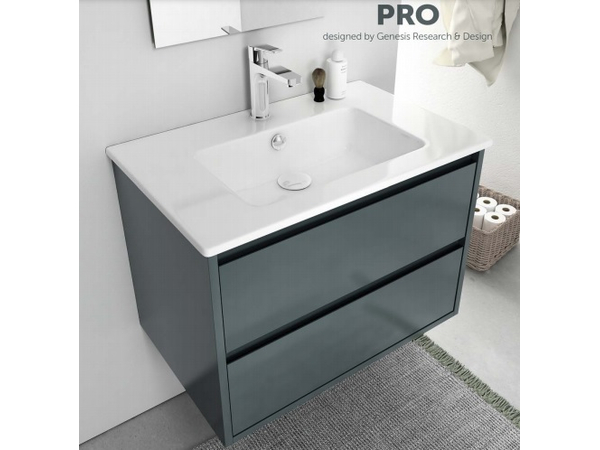 Pro basin unit 2 drawers, grey 70cm