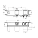 CRISTINA set for single-control wall-mounted shower/bathtub mixer, control on the right