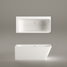 QUADRO WALL corner D 1600*750 Bathtub Silkstone Matte White