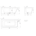 QUADRO WALL corner D 1600*750 Bathtub Silkstone Matte White