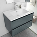 Pro basin unit 2 drawers, grey 70cm